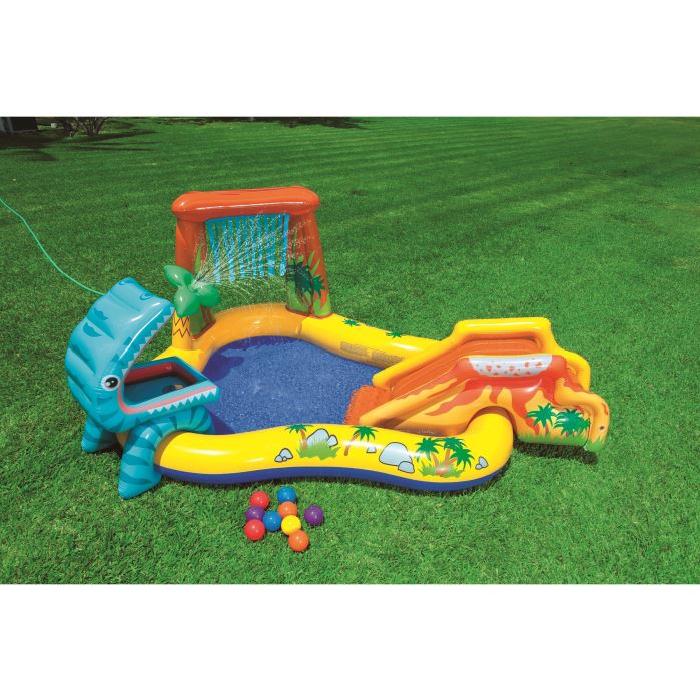 INTEX Piscine gonflable Enfant / Aire De Jeux aquatique Dinosaure 249 x 191 x 109 cm