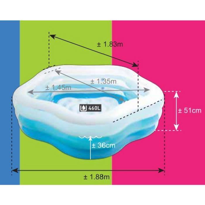 INTEX Piscine Gonflable Enfant Bleue en forme d'étoile 185 x 180 x 53 cm