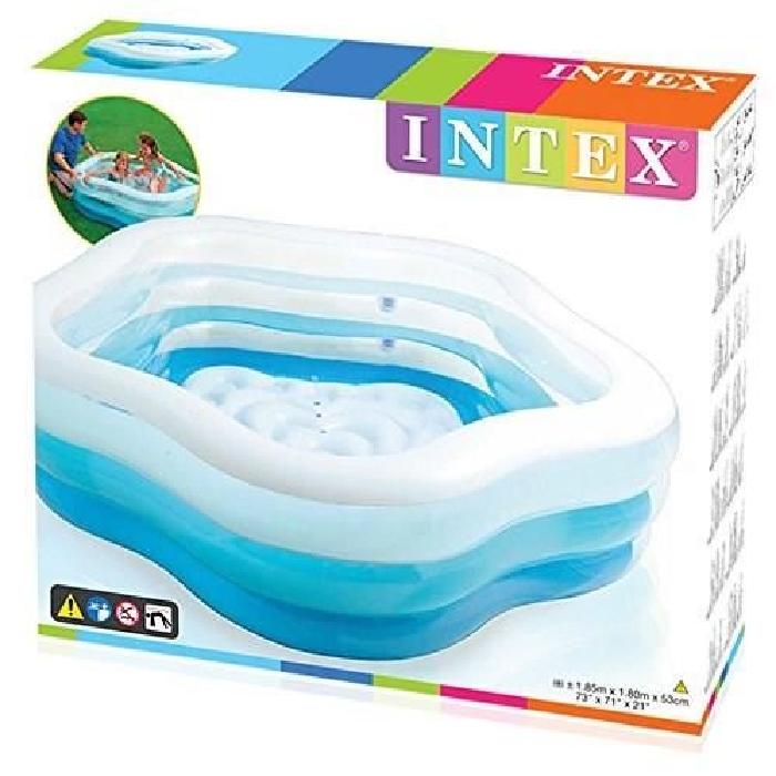 INTEX Piscine Gonflable Enfant Bleue en forme d'étoile 185 x 180 x 53 cm