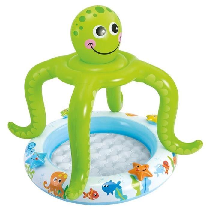 INTEX Piscinette enfant Pataugette Ombrelle Petite Pieuvre 102x104 cm