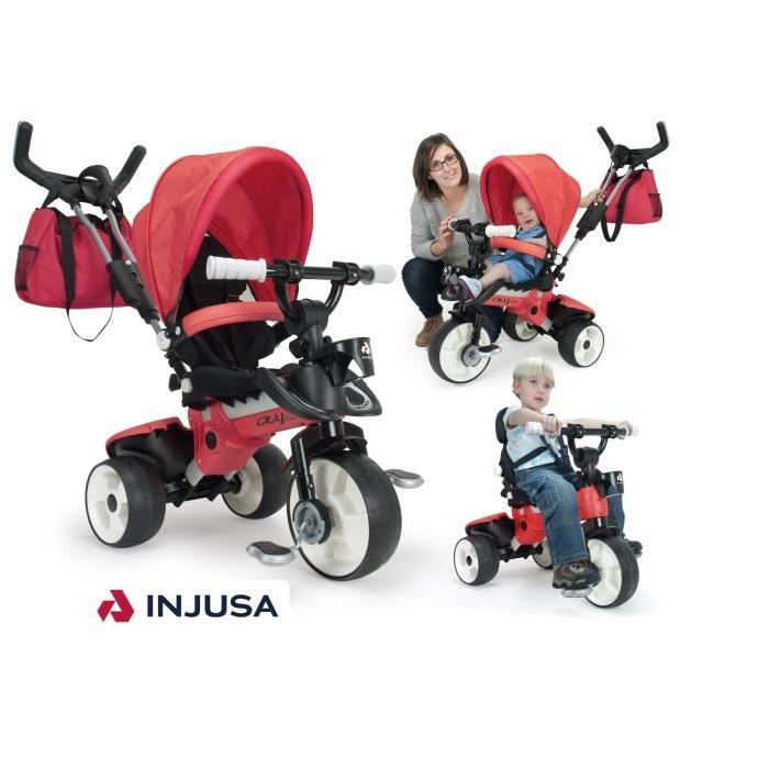 INJUSA Tricycle enfant évolutif City Max Rouge