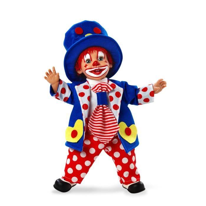 ARIAS Poupon Clown fantaisie 38 cm - Noeud rayé