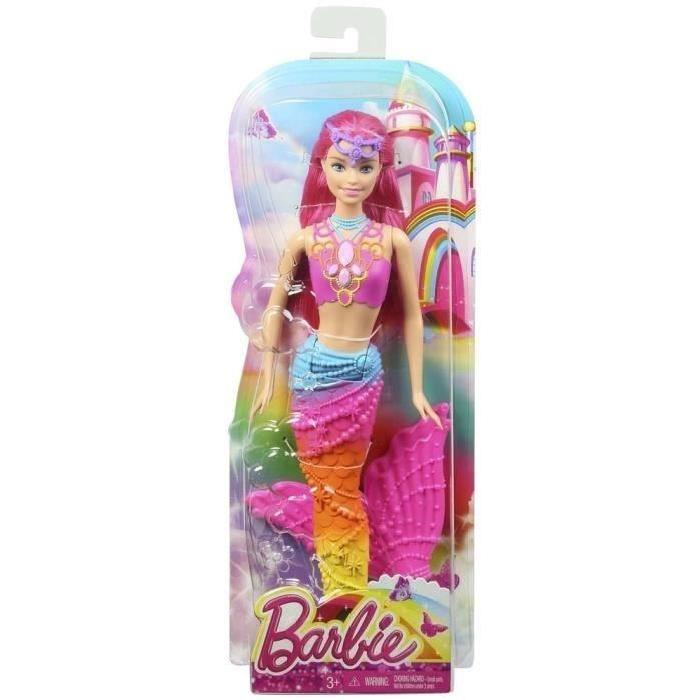 BARBIE Sirene Multicolore Arc En Ciel