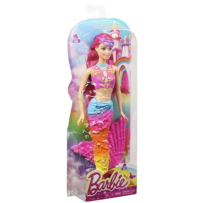 BARBIE Sirene Multicolore Arc En Ciel