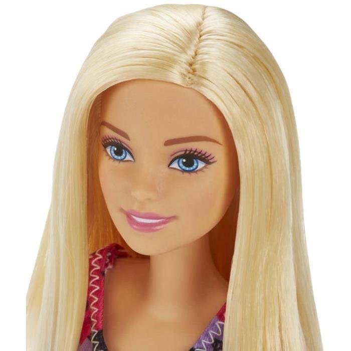 Barbie Chic Blonde Robe Fleurie Rose Et Mauve