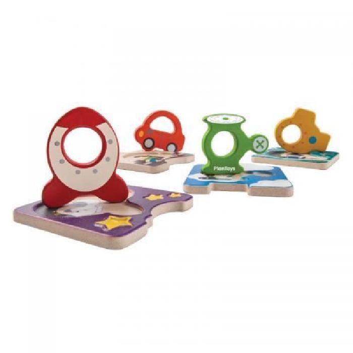 PLAN TOYS Jeu en bois Puzzle véhicules