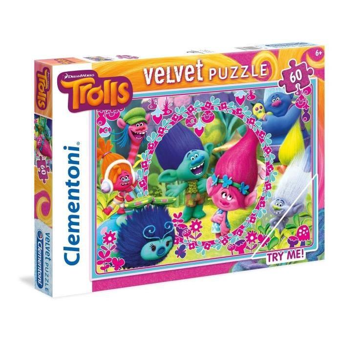 CLEMENTONI Trolls Puzzle velours 60 pieces