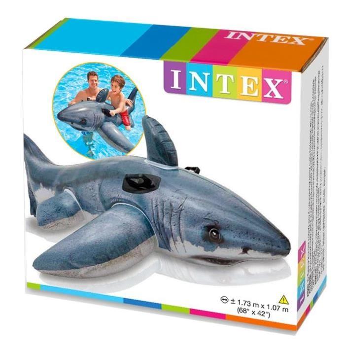 INTEX Grand Requin Blanc a Chevaucher Jeux de piscine 173 * 107 cm