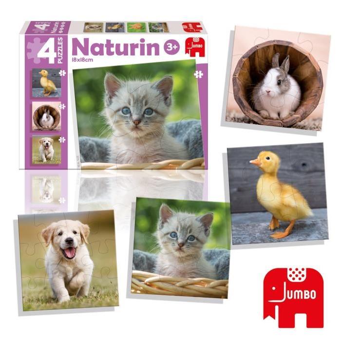 DISET 4 Puzzles Animaux Naturin Photo