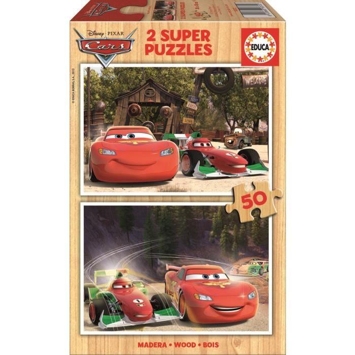 CARS Puzzle en Bois 2x50 Pieces