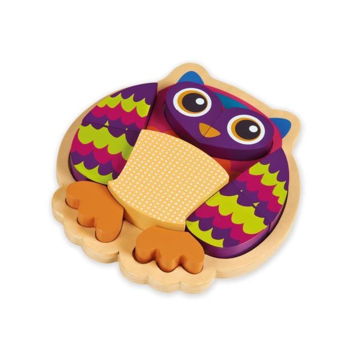 NEOTILUS Happy Puzzle - Hibou - Puzzle a Encastrer 9 pieces