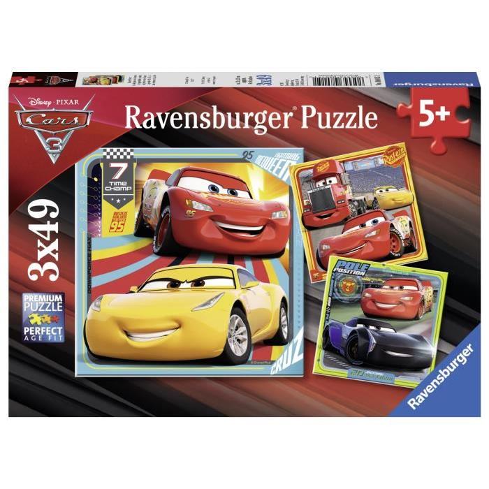 CARS Puzzle 3x49 pcs Prets course - Disney