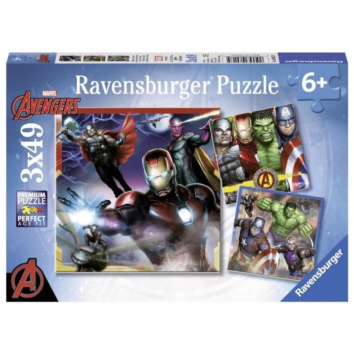 AVENGERS Puzzle les Puissants 3x49 pcs