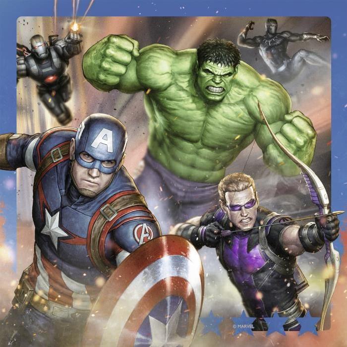 AVENGERS Puzzle les Puissants 3x49 pcs