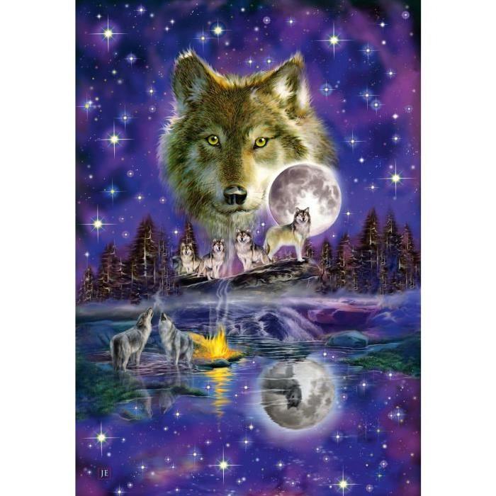 SCHMIDT and SPIELE  Puzzle Adulte Loup au clair de lune - 1000 pcs