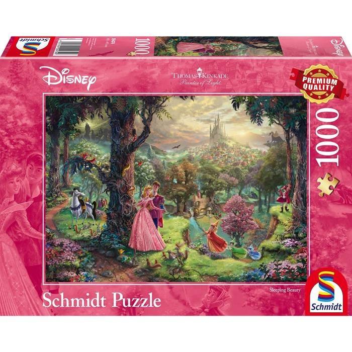 SCHMIDT SPIELE Thomas Kinkade + Disney Puzzle Adulte Disney La Belle Au Bois Dormant- 1000 Pieces