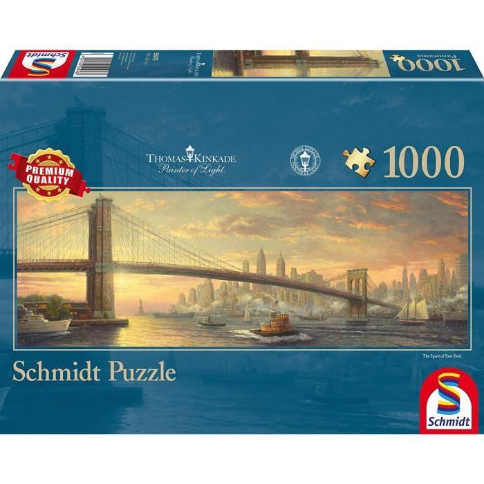 SCHMIDT SPIELE Thomas Kinkade Puzzle Adulte Brooklyn Bridge- New York- 1000 Pieces