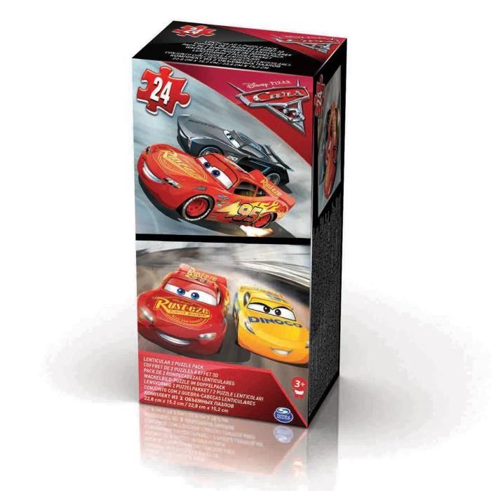 CARS 3 - Boîte Carton 2 Puzzles Lenticulaires