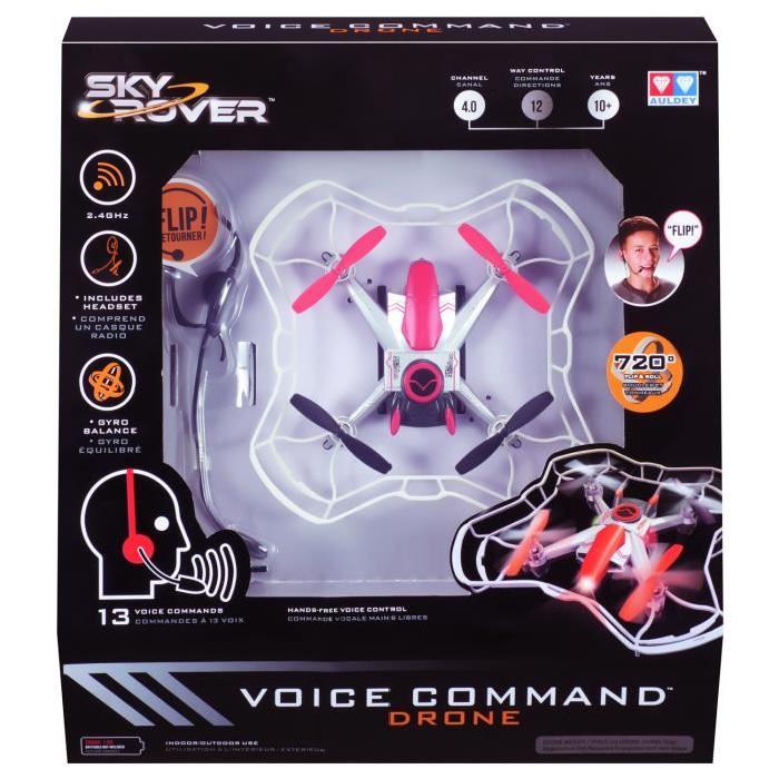 SKY ROVER Drone Radio Commandé - Commandes vocales - Gyro équilibré - 2,4 GHz - 12 commandes direction