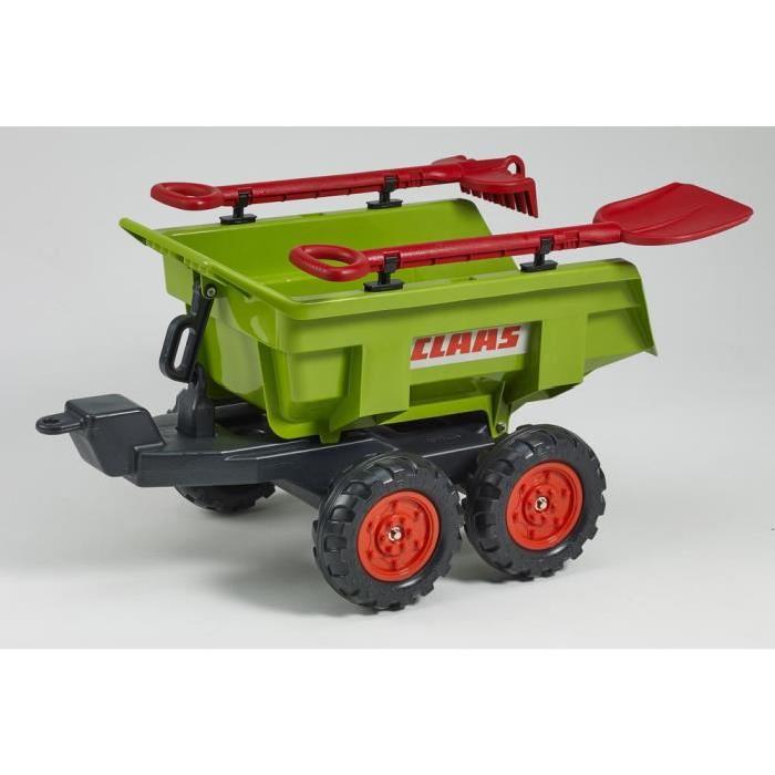 FALK Remorque Dumper Maxi Claas 4 Roues + Pelle & Rateau