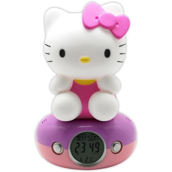 HELLO KITTY Horloge Numérique - Veilleuse, Réveil et Connexion Musicplayer