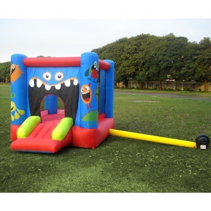 CHATEAU GONFLABLE 280 x 210 x 185 cm - Structure Aire de Jeux Gonflable Monstre - Gonfleur Inclus