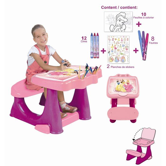 Bureau Enfant + set de coloriage DISNEY PRINCESS