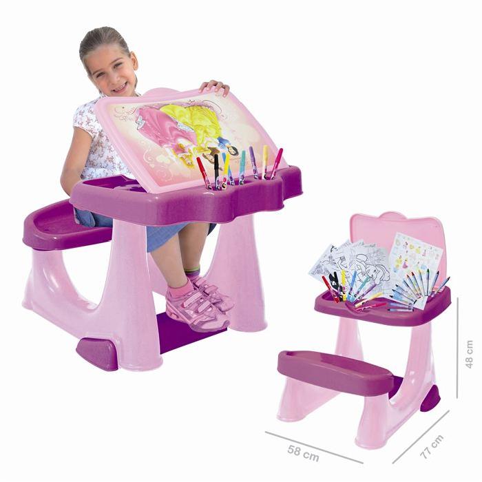 Bureau Enfant + set de coloriage DISNEY PRINCESS