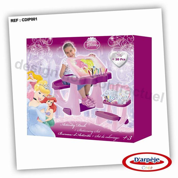 Bureau Enfant + set de coloriage DISNEY PRINCESS