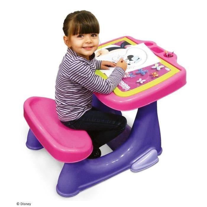 MINNIE Bureau Enfant d'activités + Set Créatif 40 Pces