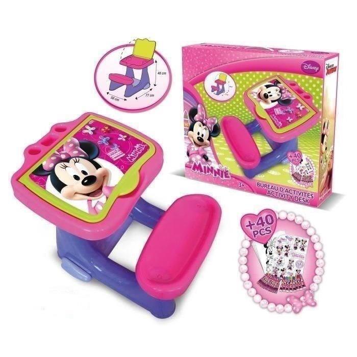 MINNIE Bureau Enfant d'activités + Set Créatif 40 Pces