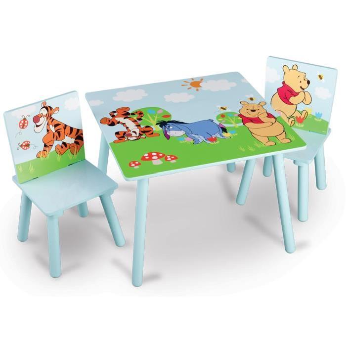 WINNIE L'OURSON Table enfant et 2 chaises enfant en bois