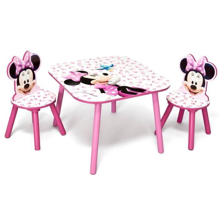 MINNIE -Table enfant et 2 chaises enfant en bois