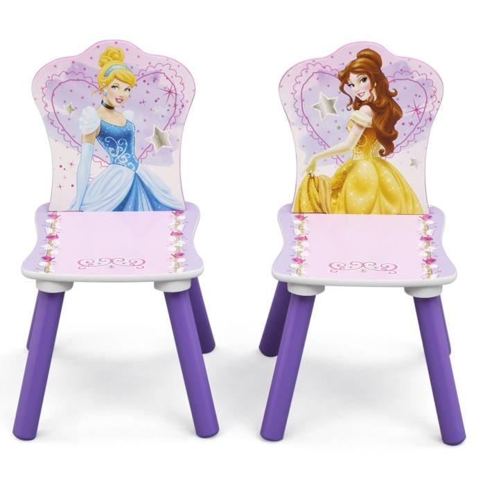 DISNEY PRINCESSES Table enfant et 2 chaises enfant en bois