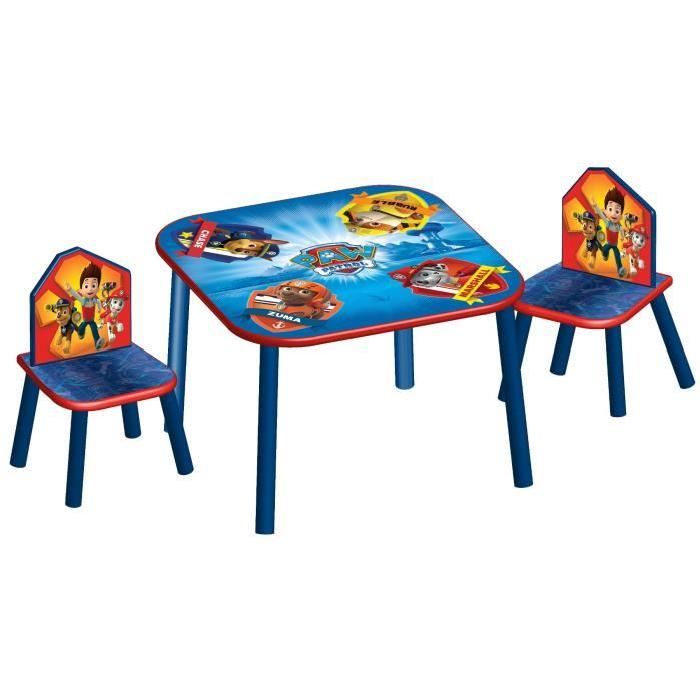 PAT PATROUILLE - Table enfant et 2 chaises enfant en bois