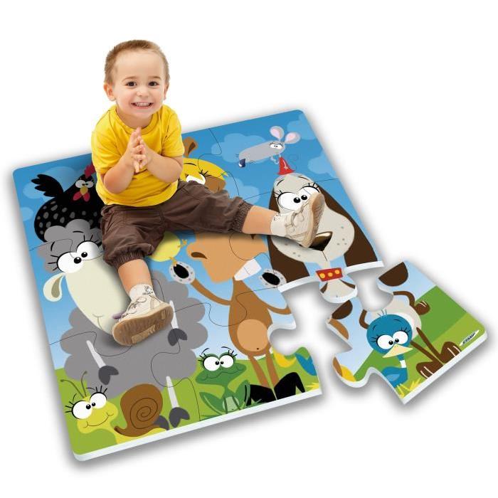 STAMP Tapis Puzzle Géant Mousse Animaux De La Campagne  9pcs Avec Boite Couleur