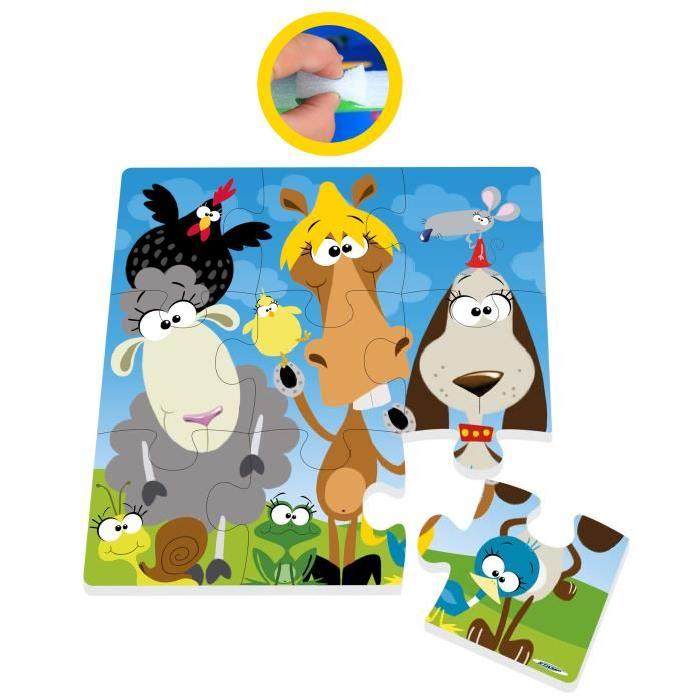 STAMP Tapis Puzzle Géant Mousse Animaux De La Campagne  9pcs Avec Boite Couleur