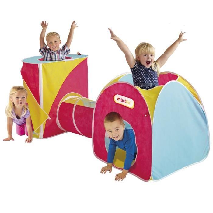 Double Tente et tunnel d'activités Pop-Up pour enfant 192x80x90 cm - Worlds Appart