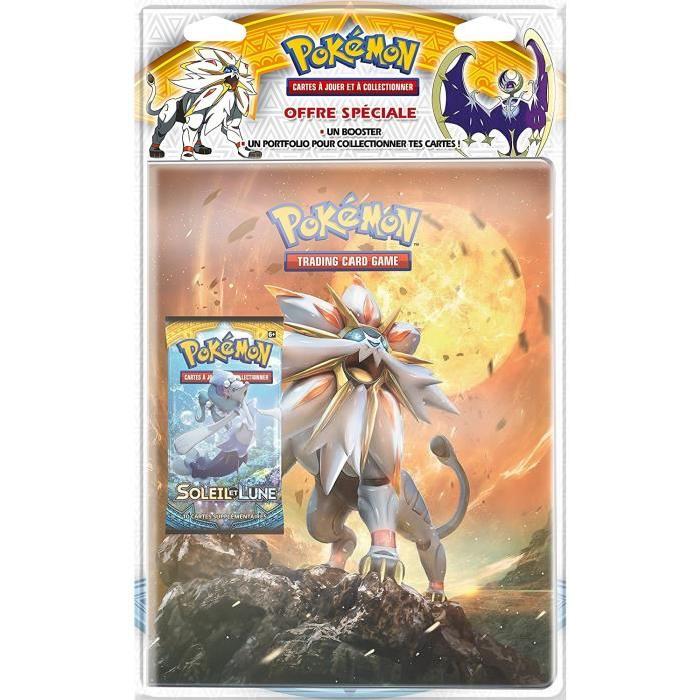 POKEMON Pack cahier range-cartes +  booster "Pokémon SL01