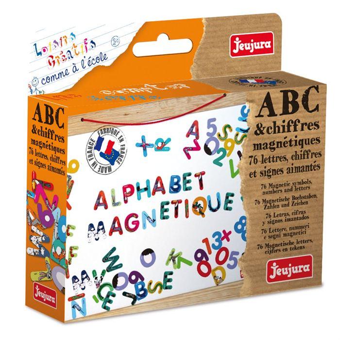 JEUJURA Abc et chiffres magnetiques - Les animaux- Coffret de 76 caracteres