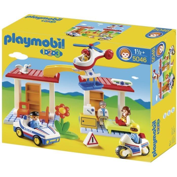 PLAYMOBIL 1.2.3. 5046 Coffret Hôpital + Secouriste