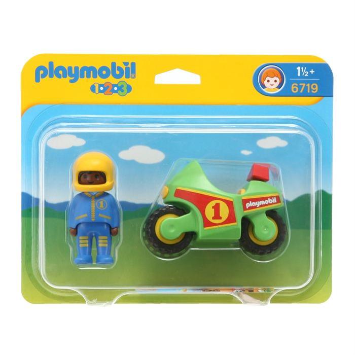 PLAYMOBIL 1.2.3. 6719 Pilote Moto de Course