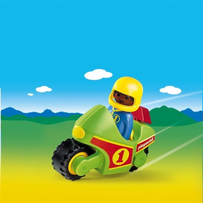 PLAYMOBIL 1.2.3. 6719 Pilote Moto de Course