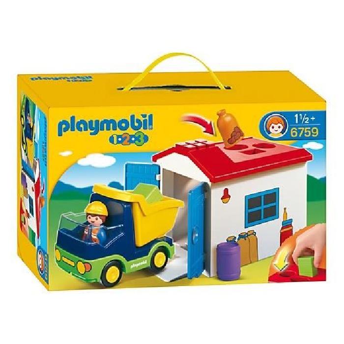 PLAYMOBIL 1.2.3. 6759 Camion Avec Garage