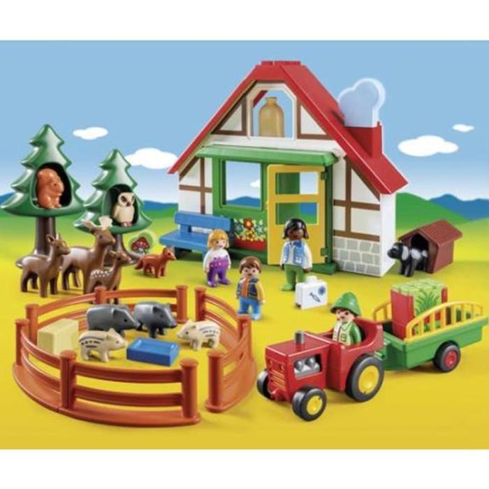 PLAYMOBIL 1.2.3. 5058 Coffret Maison Forestiere