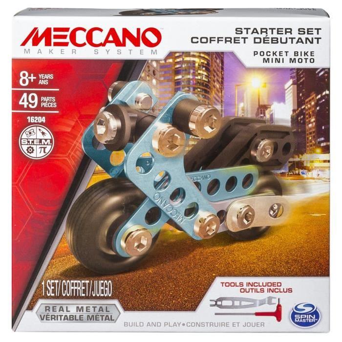 MECCANO Coffret Débutant Meccano Pocket Bike - Mini Moto