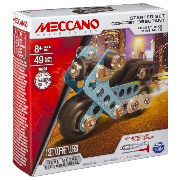 MECCANO Coffret Débutant Meccano Pocket Bike - Mini Moto