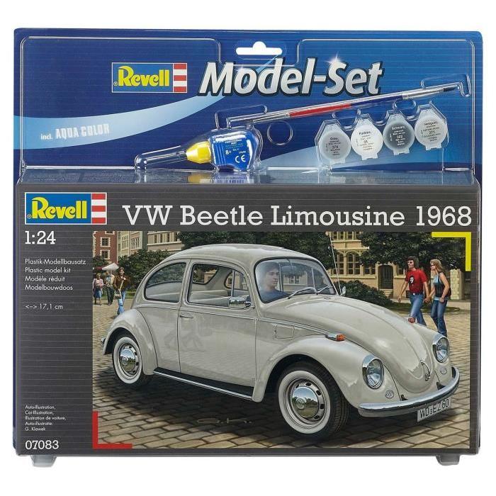 REVELL Model-Set Coccinelle VW Limousin Maquette a Construire, a Coller et a Peindre, Avec Accessoires