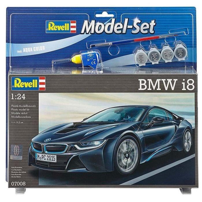 REVELL Model Set BMW i8 Maquette a Construire, a Coller et a Peindre, Avec Accessoires