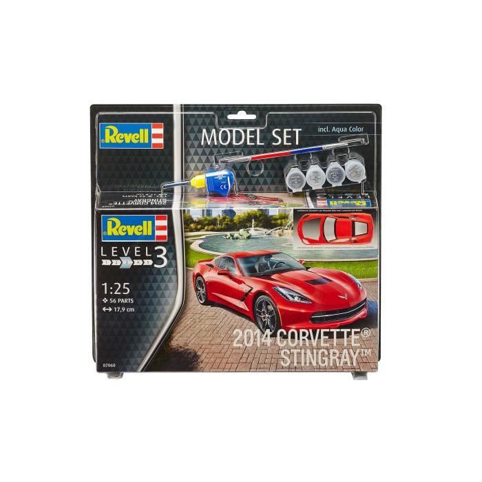REVELL Model Set 2014 Corvette Stingray Maquette a Construire, a Coller et a Peindre, Avec Accessoires